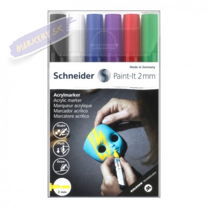 30393 5 akrylovy popisovac schneider paint it 2mm 6ks zakladni