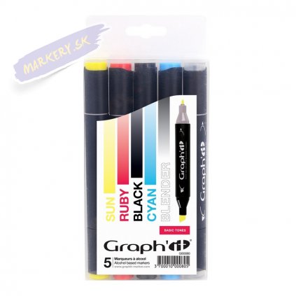 30867 3 graph it alkoholovy twin marker 5ks basic colors