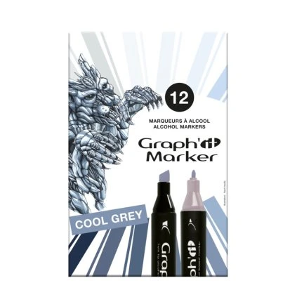 graph it set de 12 marqueurs cool greys