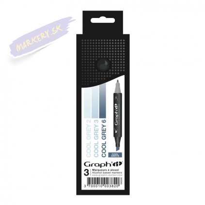 31119 3 graph it alkoholovy twin marker 3ks cool greys