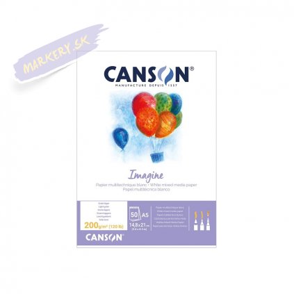 Blok CANSON Imagine Dessin Blanc A5, 50 listov