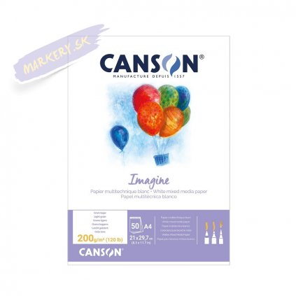 Blok CANSON Imagine Blanc A4, 50 listov 200g