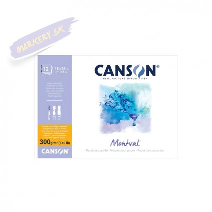 Blok CANSON Montval Aquarelle 18x25cm, 12 listov 300g