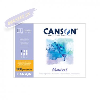 Blok CANSON Montval Aquarelle 24x32cm, 12 listov 300g