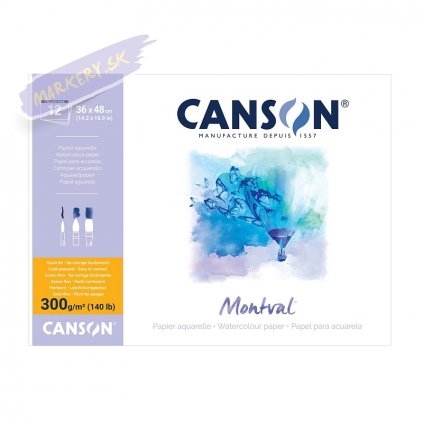 Blok CANSON Montval Aquarelle 36x48cm, 12 listov 300g