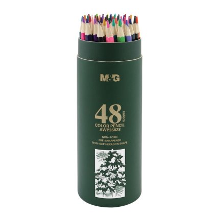 Šesťhranné pastelky M&G, 48 ks