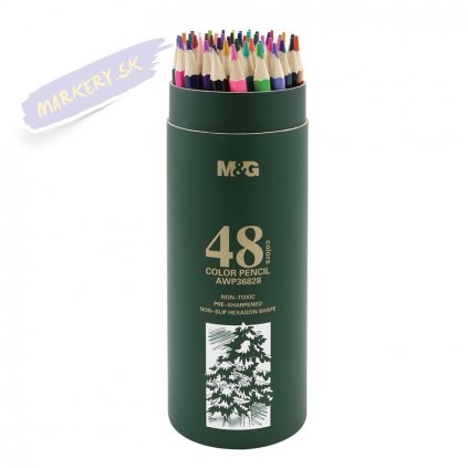 Šesťhranné pastelky M&G, 48ks