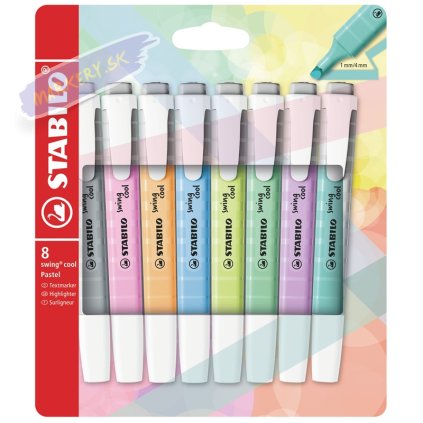 Zvýrazňovač STABILO swing cool Pastel, 8ks "B"