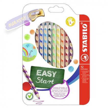 36435 pastelky stabilo easycolors 12ks pro levaky s orezavatkem