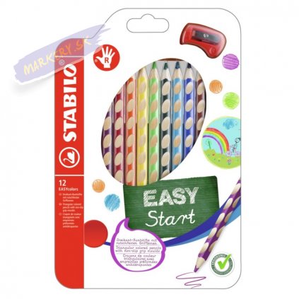 36441 pastelky stabilo easycolors 12ks pro pravaky s orezavatkem