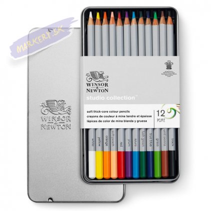 884955064894 W&N STUDIO COLLECTION 12PC COLOUR PENCILS [OPEN LID] (For Office Print)