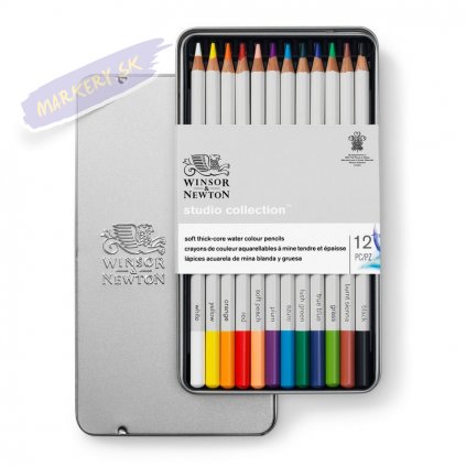 884955065013 W&N STUDIO COLLECTION 12PC WATER COLOUR PENCILS [OPEN LID] (For Office Print)