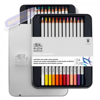 884955064924 W&N STUDIO COLLECTION 24PC WATER COLOUR PENCILS [OPEN] (For Office Print)