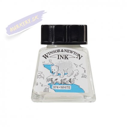 36795 3 kreslici inkoust winsor newton drawing ink 14ml white