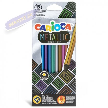 43164 CARIOCA Metallic Colored Pencils Box 12 pcs