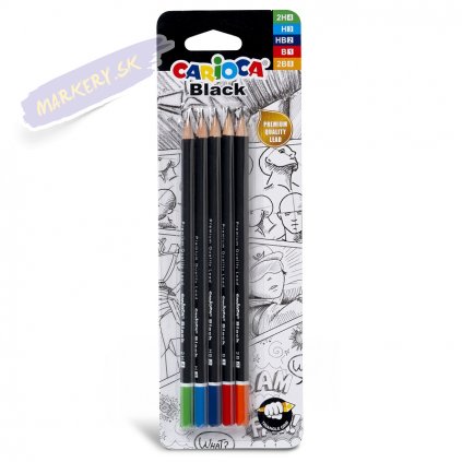 42932 CARIOCA Black Pencils Blister 5 pcs