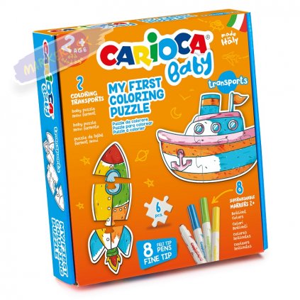43079 CARIOCA Baby Coloring puzzle Transports Box 14 pcs