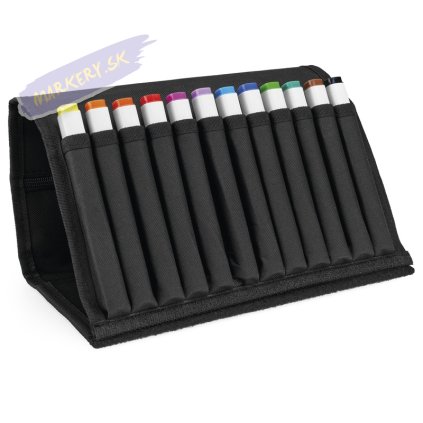 Liehové fixky COPIC Classic obojstranné Fine & Chisel 12ks, jasné tóny v peračníku