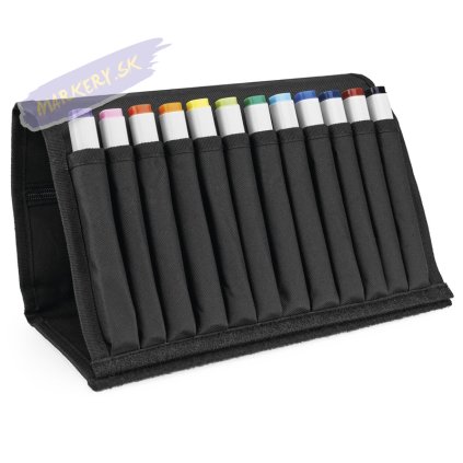 Liehové fixky COPIC Classic obojstranné Fine & Chisel 12ks, základné tóny v peračníku