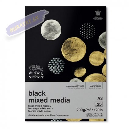 W&N BLACK MIXED MEDIA PAD 200 A3 884955088913 [FRONT]