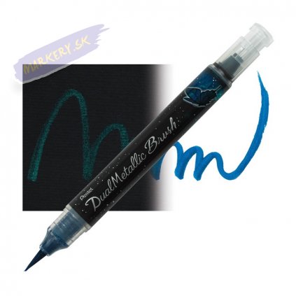 pentel dual metallic blue green