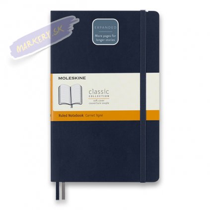 45891 skicar moleskine mekky linkovany modry expanded l