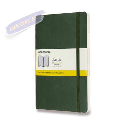 46182 skicar moleskine mekky ctvereckovany tmave zeleny l