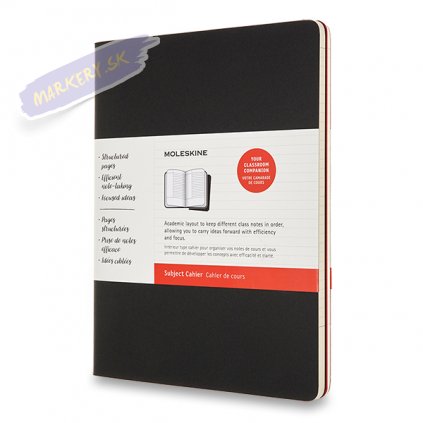 46464 4 sesity moleskine 2ks subject cahier tvrdy cisty cerny vinovy xl