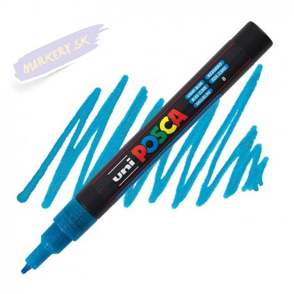 posca 3m glitter svetle modry