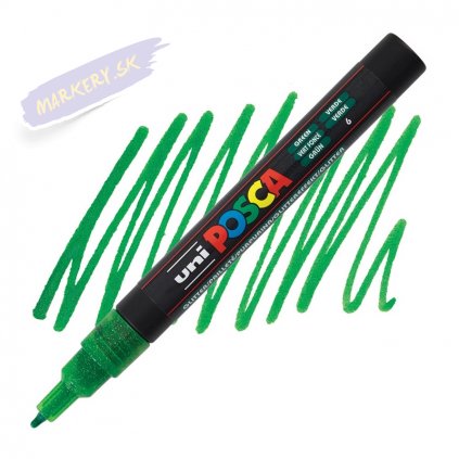 posca 3m glitter zeleny