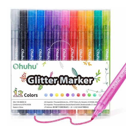 Trblietavé fixky OHUHU Glitter, 12 ks