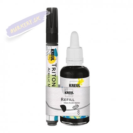 CK17480 KREUL RefillTritonAcrylicMarker edge Schwarz Set