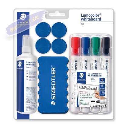 STAEDTLER Lumocolor na bielé tabule, 4ks Starter Set + príslušenstvo