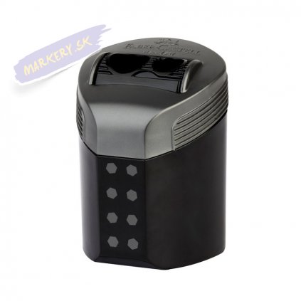 FABER-CASTELL strúhadlo RollOn Dots, čierné / modré 2 otvory