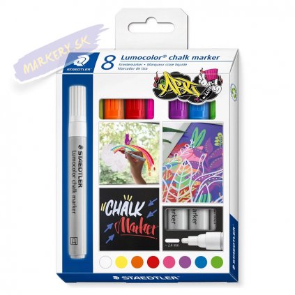 STAEDTLER Lumocolor kriedový na sklo a tabule, 8ks