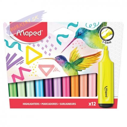 Zvýrazňovač MAPED Fluo Peps classic+pastel, 12ks