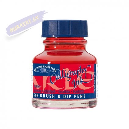 52771 kaligraficky inkoust winsor newton calligraphy ink 30ml scarlet