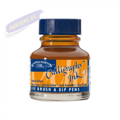 52792 kaligraficky inkoust winsor newton calligraphy ink 30ml yellow ochre