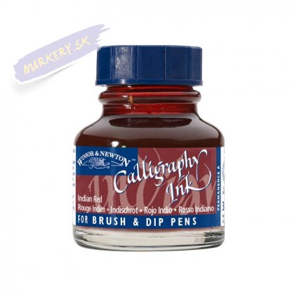 52798 kaligraficky inkoust winsor newton calligraphy ink 30ml indian red