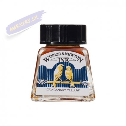 52807 1 kreslici inkoust winsor newton drawing ink 14ml canary yellow