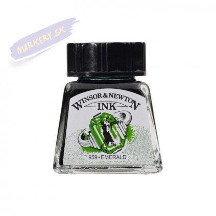 52852 1 kreslici inkoust winsor newton drawing ink 14ml emerald