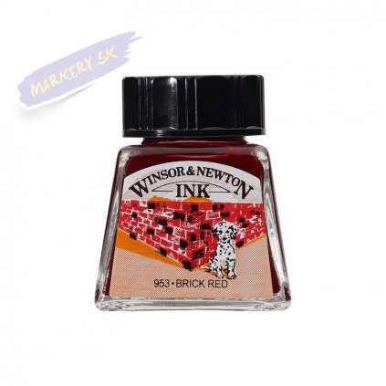 52861 1 kreslici inkoust winsor newton drawing ink 14ml brick red