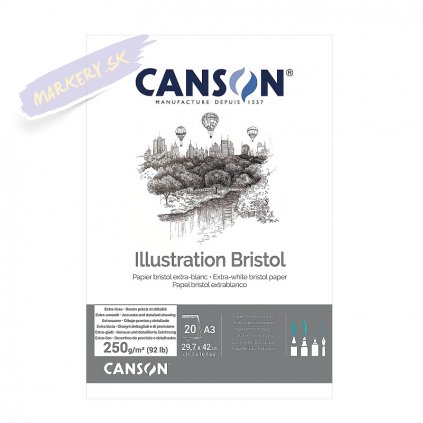 Blok CANSON Illustration Bristol A3, 20 listov 250g