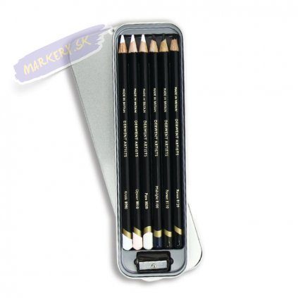 54673 2 umelecke pastelky derwent artists 6ks black white