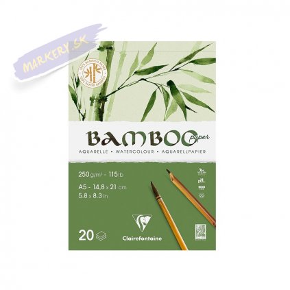 Blok CLAIREFONTAINE Aquarelle Bamboo, A5, 250g, 20 listov
