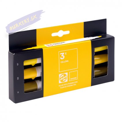 56301 pigmentove fixy pantone duo tip 3ks yellow