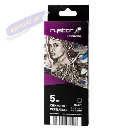 Technický liner RYSTOR Technic, 5ks čierné