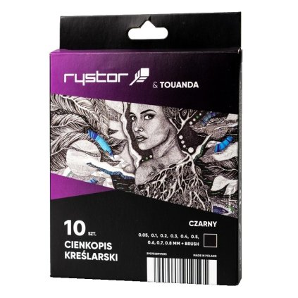 Technické linery RYSTOR Technic, 10 ks čierné