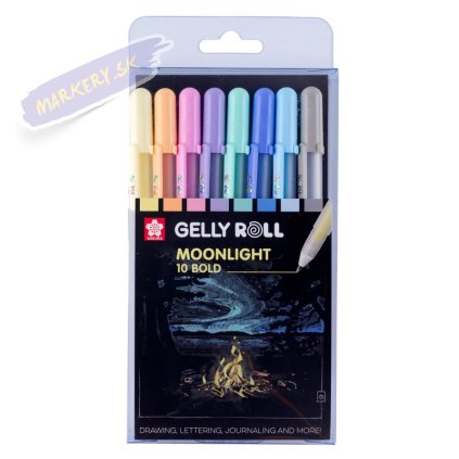 Gélové popisovače SAKURA Gelly Roll MOONLIGHT, set 8ks Pastel