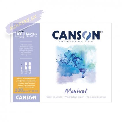 Blok CANSON Montval Aquarelle 32x41cm, 100 listov MAXI 200g